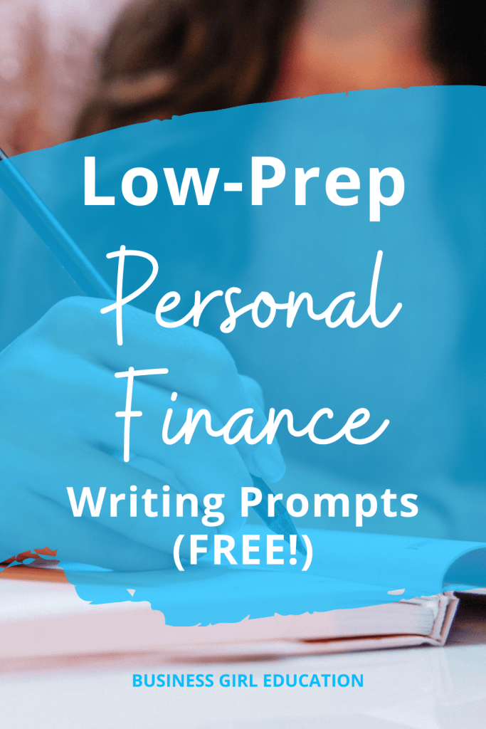 Personal Finance Quick Writes free resource with low-prep writing prompts for budgeting, investing, credit, and financial decision-making.